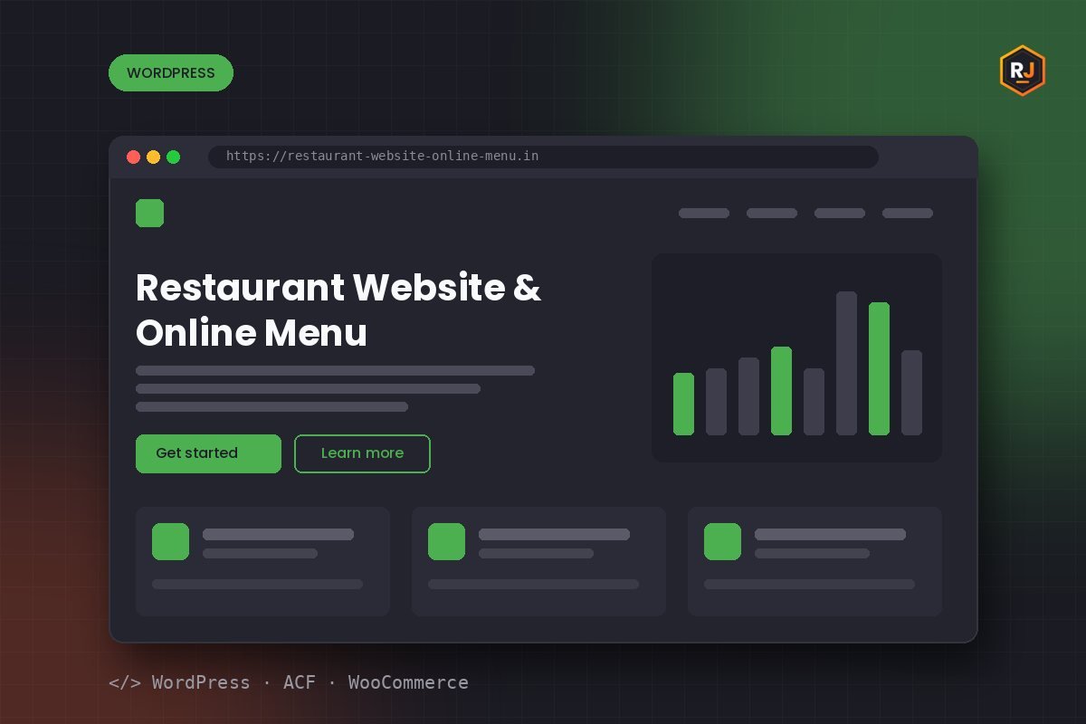 Restaurant Website & Online Menu — WordPress by RJ Coder