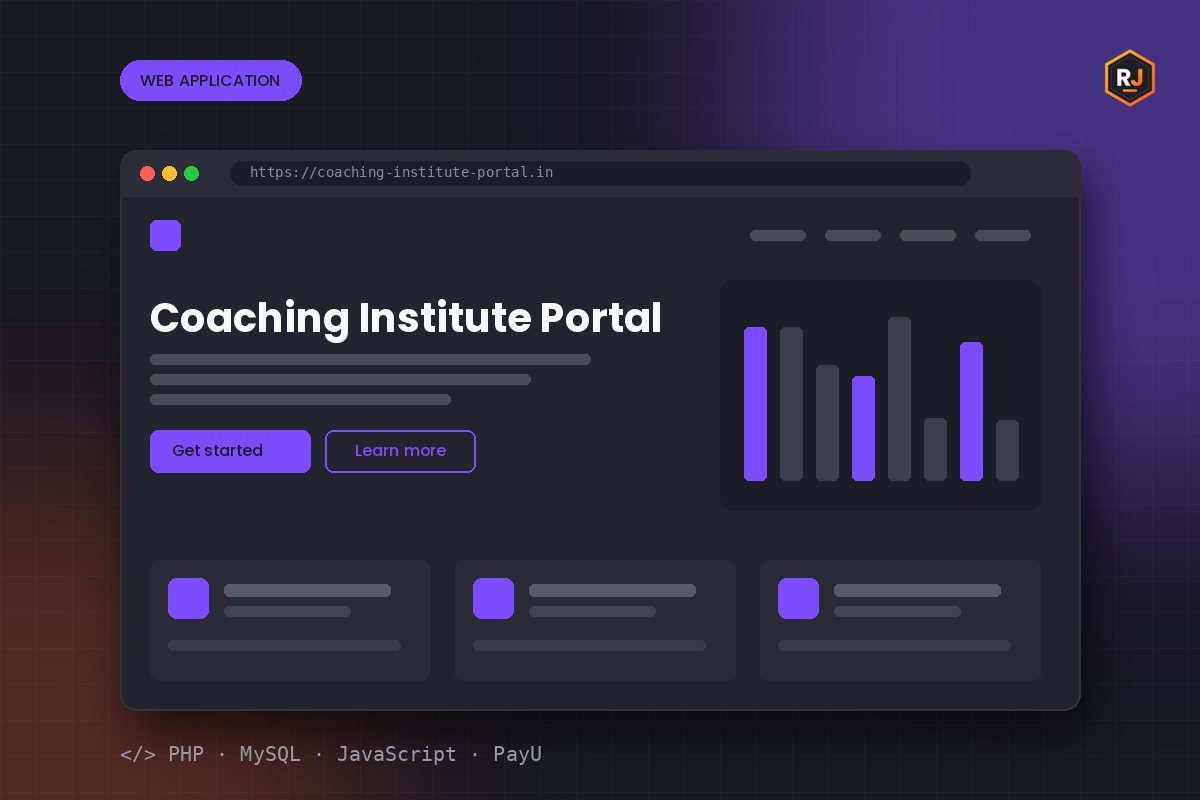 Coaching Institute Portal — Web Application by RJ Coder